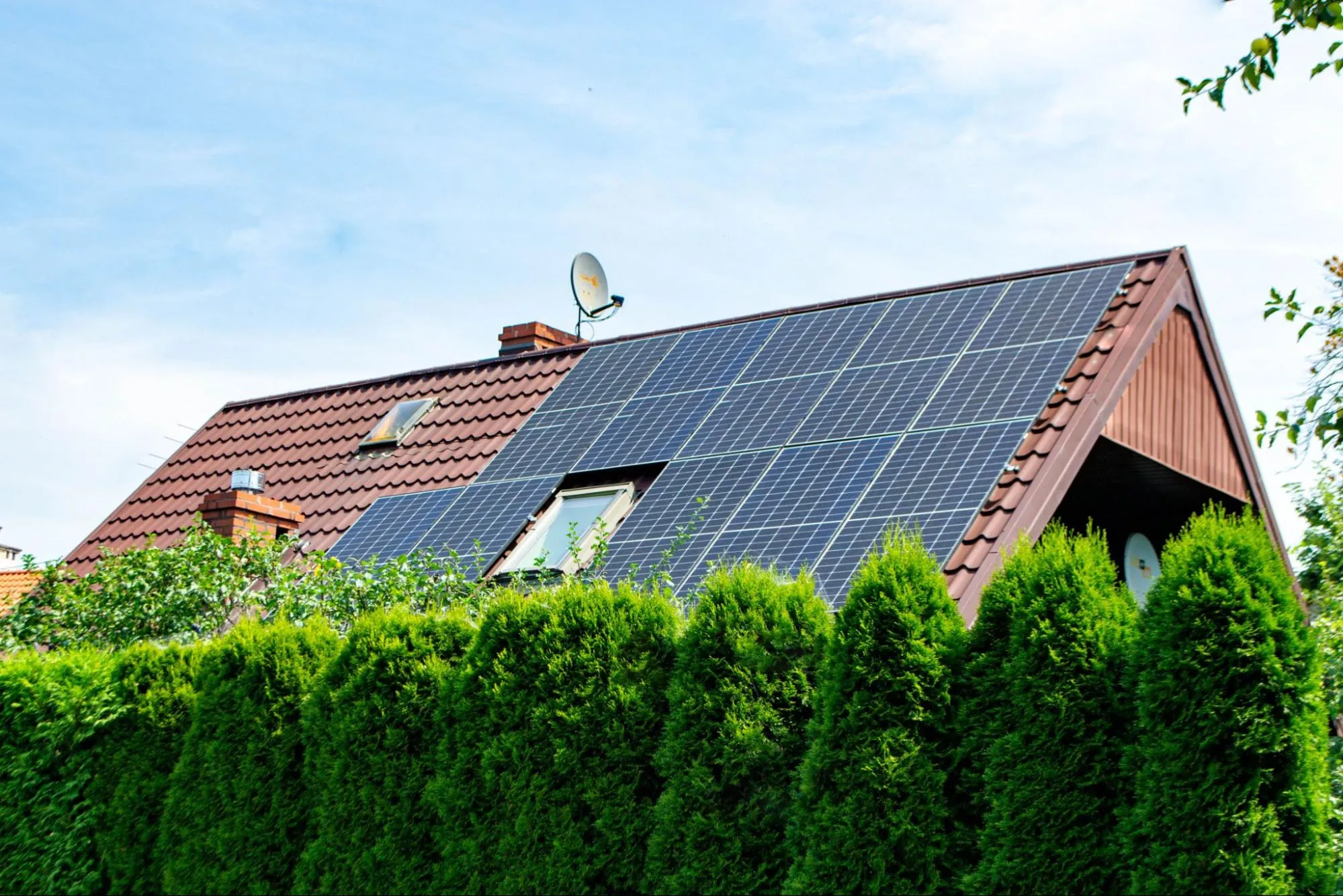 Fotovoltika na šikmej streche.