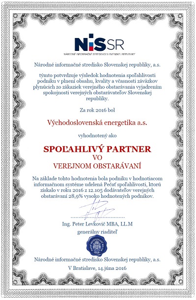 obrázok Protokol spoľahlivosť 2016 - VSE a.s.